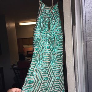 Sequined prom or formal dress